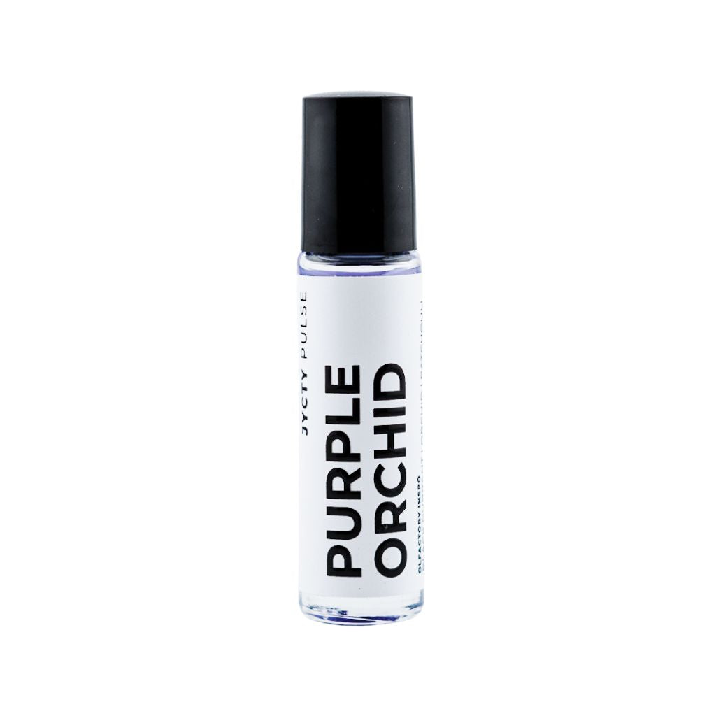 10ml Roll-on bottle labeled 'Purple Orchid' on a white background